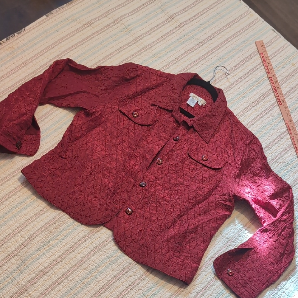 Coldwater Creek Burgundy Quilted Jacket